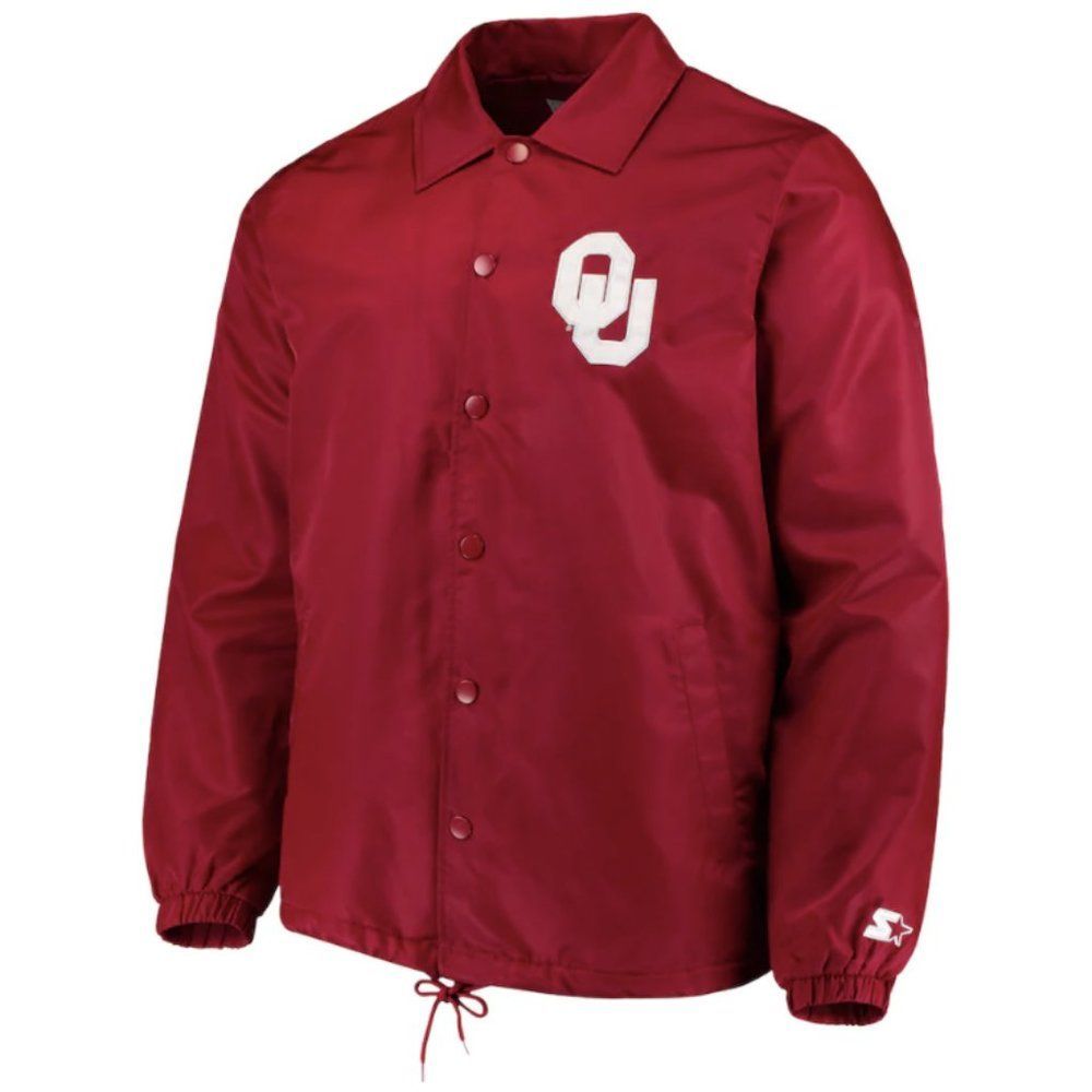 NEW STARTER General Coach's Full-Snap Jacket - Oklahoma Sooners